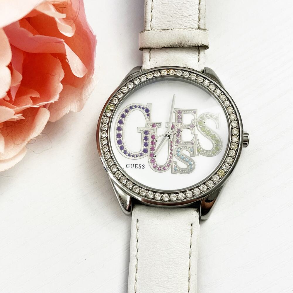 Guess Vintage 90's White Boyfriend Size Watch